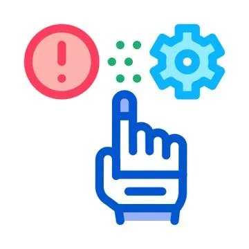 Error in automated settings icon vector outline illustration Illustrazione stock