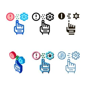 Error in automated settings icon vector mix outline Stockillustratie