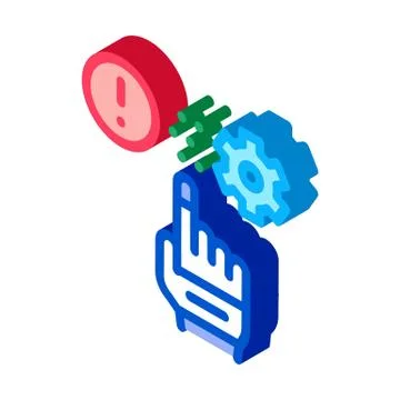 Error in automated settings isometric icon vector illustration Stock Illustration