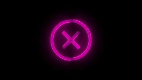 Error badge badge stroke icon glowing neon animation Stock Footage 289404064
