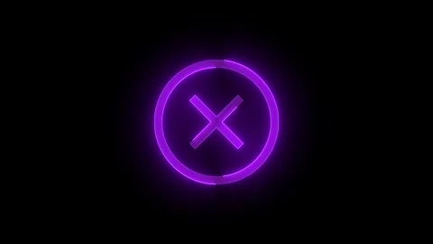 Error badge badge stroke icon glowing neon animation Stock Footage 289404065