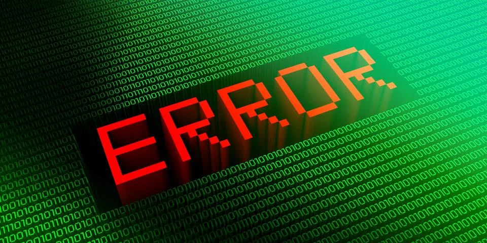 ERROR - binary code concept - 3D illustration イラスト素材