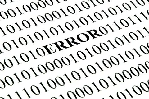 Error in binary code 스톡 사진