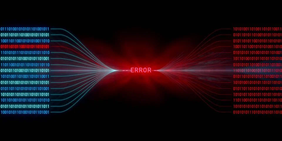 Error! Binary code, system message. Error! Binary code, system message. Bi... Stock-Fotos