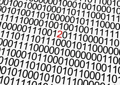 Error in binary one red two between one and zero Copyright: xZoonar.com/Jo... Stockfoto's