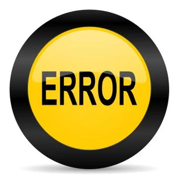Error black yellow web icon Stock Illustration