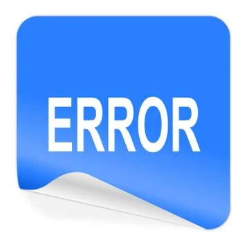 Error blue sticker icon. 스톡 일러스트