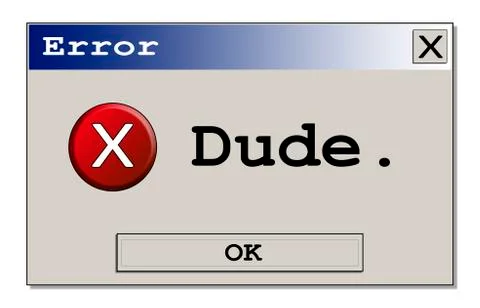 Error box Dude Ilustração Stock