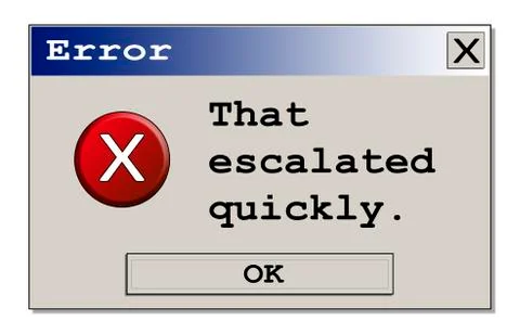 Error box That escalated quickly Stock-Illustration