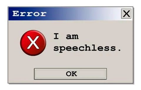 Error box I am speechless Stock-Illustration