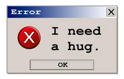 Error box I need a hug Stock-Illustration