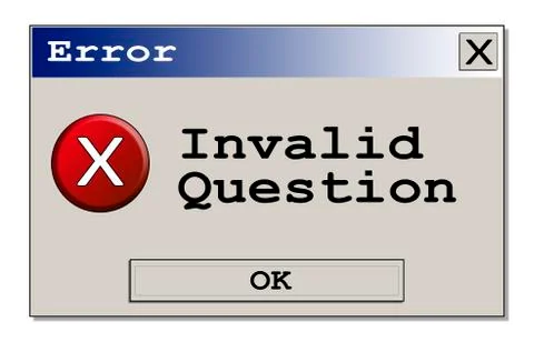 Error box Invalid question Stock-Illustration
