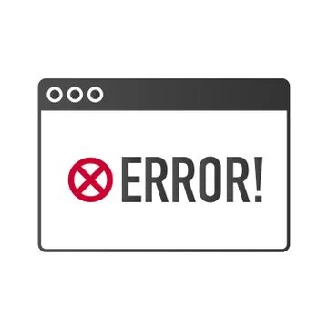 Error browser vector icon. filled flat sign for mobile concept and web design Stock Illustration