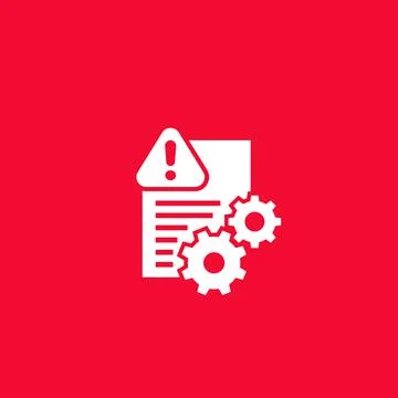 Error, bug report icon on white Stock Illustration