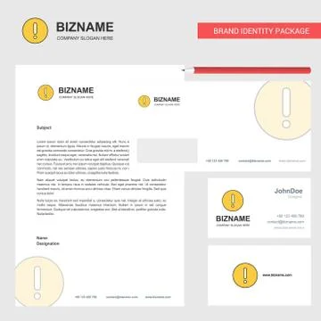 Error Business Letterhead, Envelope and visiting Card Design vector template Stock Illustration