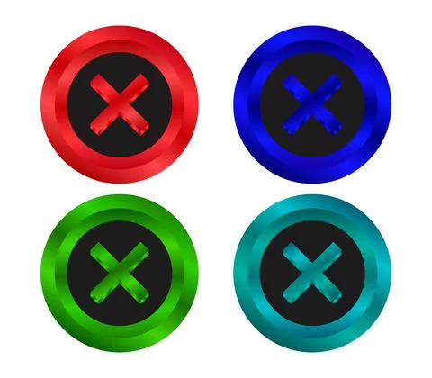 Error button illustrated in vector on white background Illustrazione stock