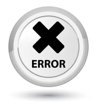 Error (cancel icon) prime white round button Stock Illustration