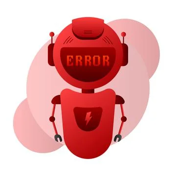 Error chatbot glyph icon. Silhouette symbol. Talkbot with error in speech bubble Stock-Illustration