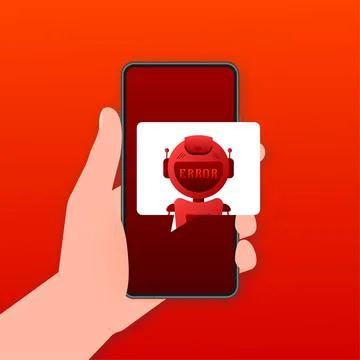 Error chatbot glyph icon. Silhouette symbol. Talkbot with error in speech bubble 库存插图