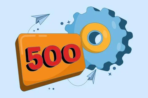 Error code concept 500 Internal Server Error. Equipment with Status Code 500. Illustrazione stock