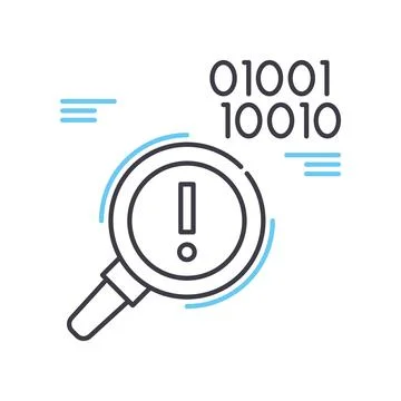 Error code line icon, outline symbol, vector illustration, concept sign Illustrazione stock