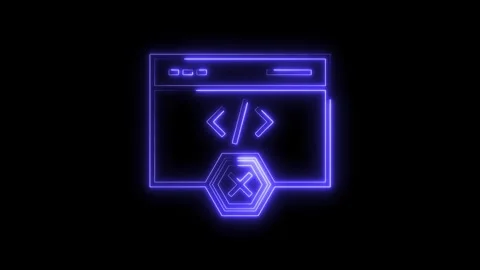 Error code neon effect displaying website programming failure debugging and.. Stock Footage 312448095
