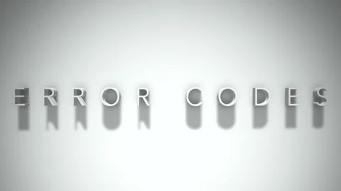 Error codes 3D title animation with shadows on a white background Stock Footage 297128867