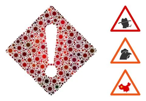 Error Collage of CoronaVirus Icons Stock Illustration