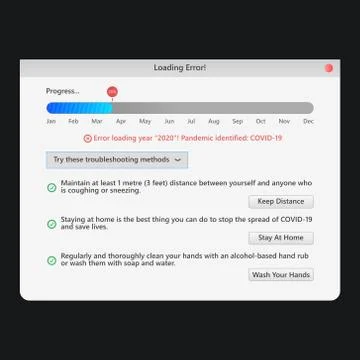 Error computer dialogue box concept related to coronavirus Stock Illustration