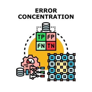 Error concentration in machine learning data analysis Stock Illustration