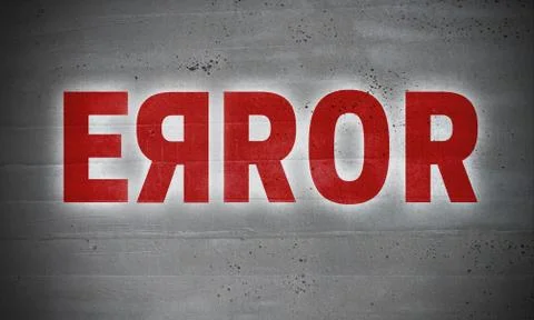 Error on concrete wall background Stock Photos