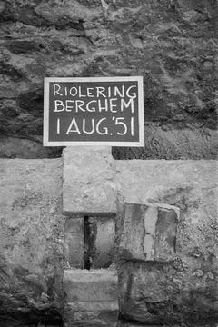 Error constructed sewerage. August 1951. Berghem 写真素材