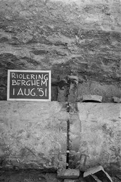Error constructed sewerage. August 1951. Berghem Stock Photos