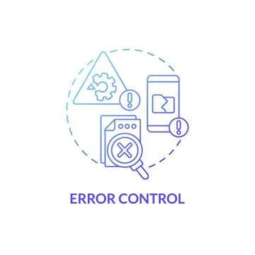 Error control blue gradient concept icon Stock Illustration