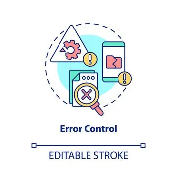 Error control concept icon Stock Illustration