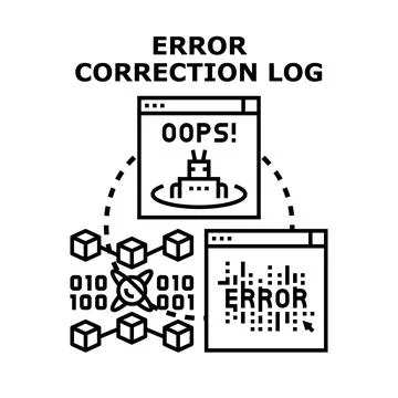 Error correction log for data system issues 库存插图