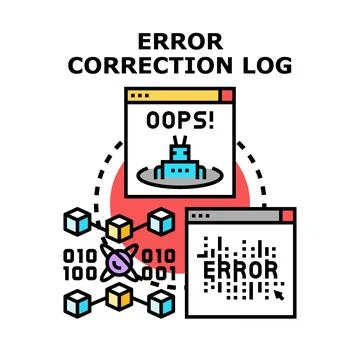Error correction log for data system issues イラスト素材