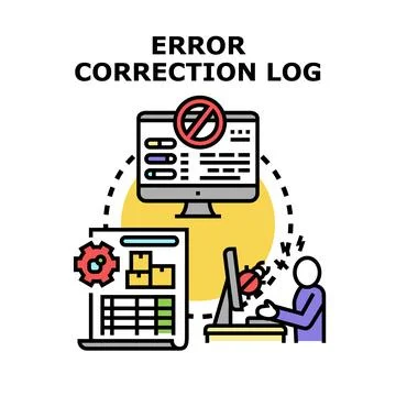 Error correction log debugging system process Stockillustratie