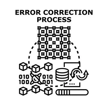 Error correction process fixing data and information Stockillustratie