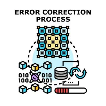Error correction process fixing data and information Stockillustratie