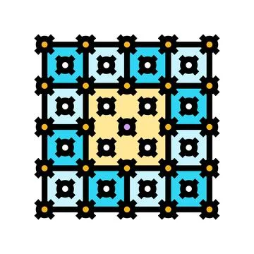 Error correction quantum computer color icon vector illustration Stock Illustration