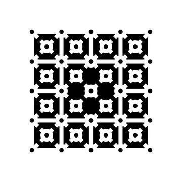 Error correction quantum computer glyph icon vector illustration Illustrazione stock