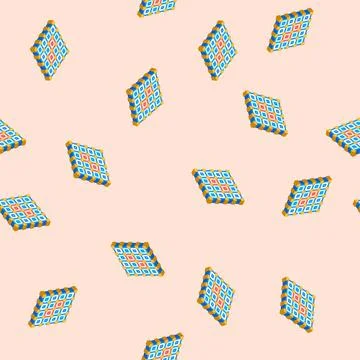 Error correction quantum computer isometric icon seamless pattern Stock Illustration