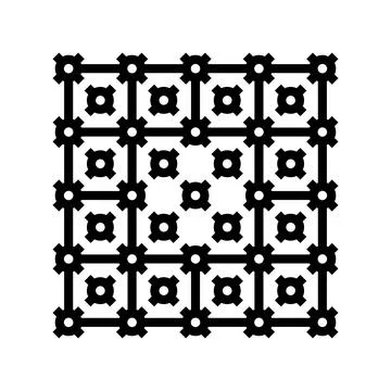 Error correction quantum computer line icon vector illustration Stock Illustration