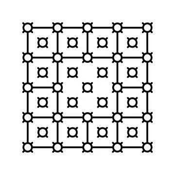 Error correction quantum computer line icon vector illustration Stock Illustration