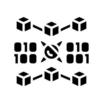 Error correction quantum technology glyph icon vector illustration Stock Illustration