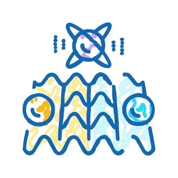 Error correction quantum technology icon doodle illustration 스톡 일러스트