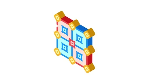Error correction quantum technology isometric icon animation Stock Footage 327285795