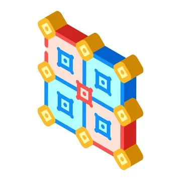 Error correction quantum technology isometric icon vector illustration Ilustración de archivo