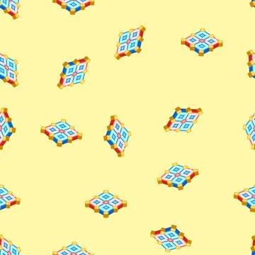 Error correction quantum technology isometric icon seamless pattern Illustrazione stock